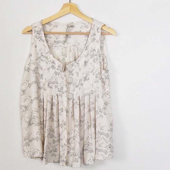 LC Lauren Conrad Fox Pleated Top - Picture 3 of 3